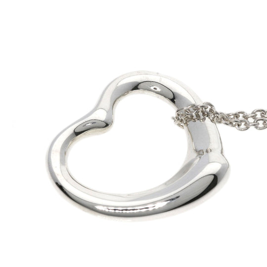 TIFFANY&Co. Necklace SV Silver Open heart Women Used Authentic