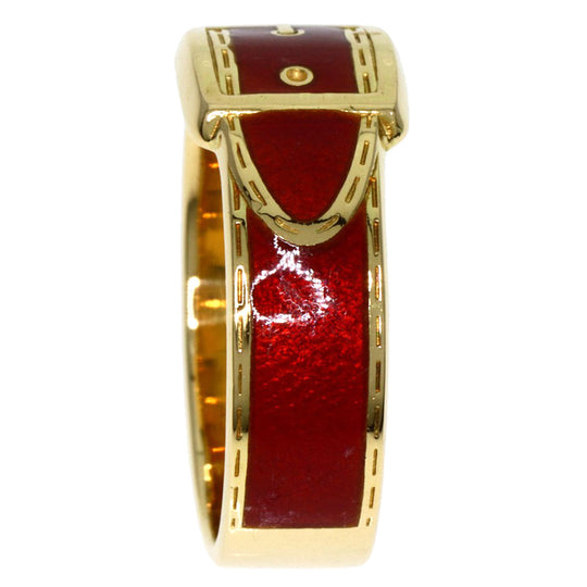 GUCCI Ring 18K Yellow Gold gold Belt motif enamel