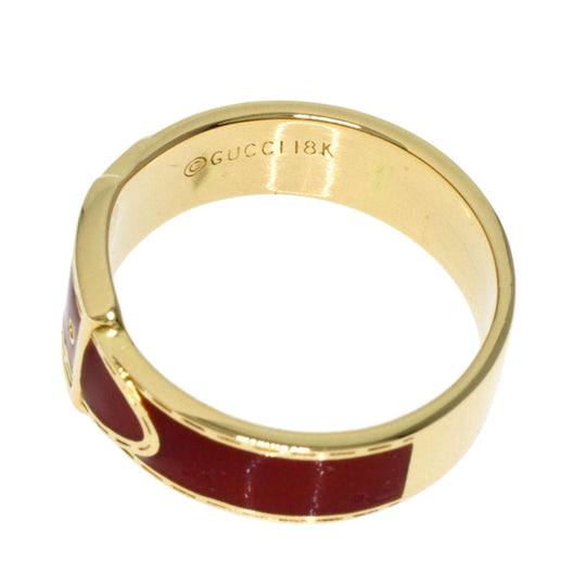GUCCI Ring 18K Yellow Gold gold Belt motif enamel