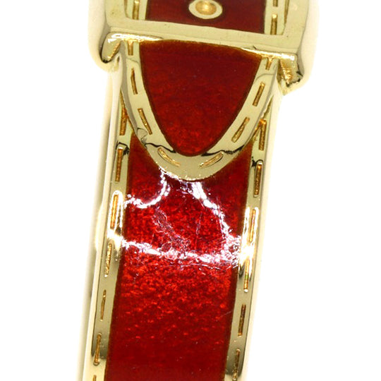 GUCCI Ring 18K Yellow Gold gold Belt motif enamel