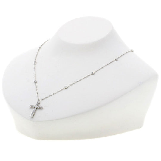 TIFFANY&Co. Necklace PT950 Silver Jazz Cross Diamond