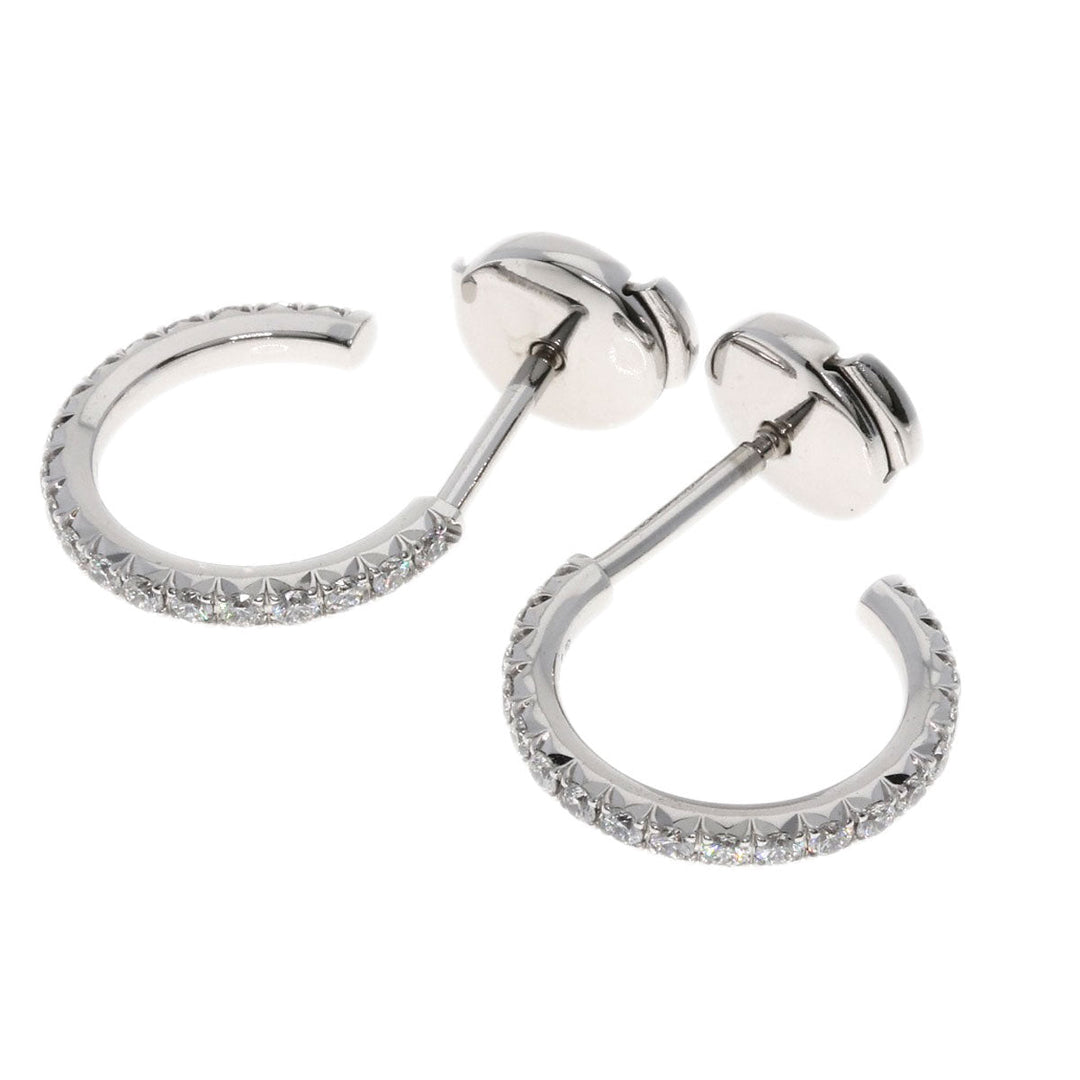 TIFFANY&Co. Pierce K18WG Silver Metro Hoop Small Diamond Women Used Authentic