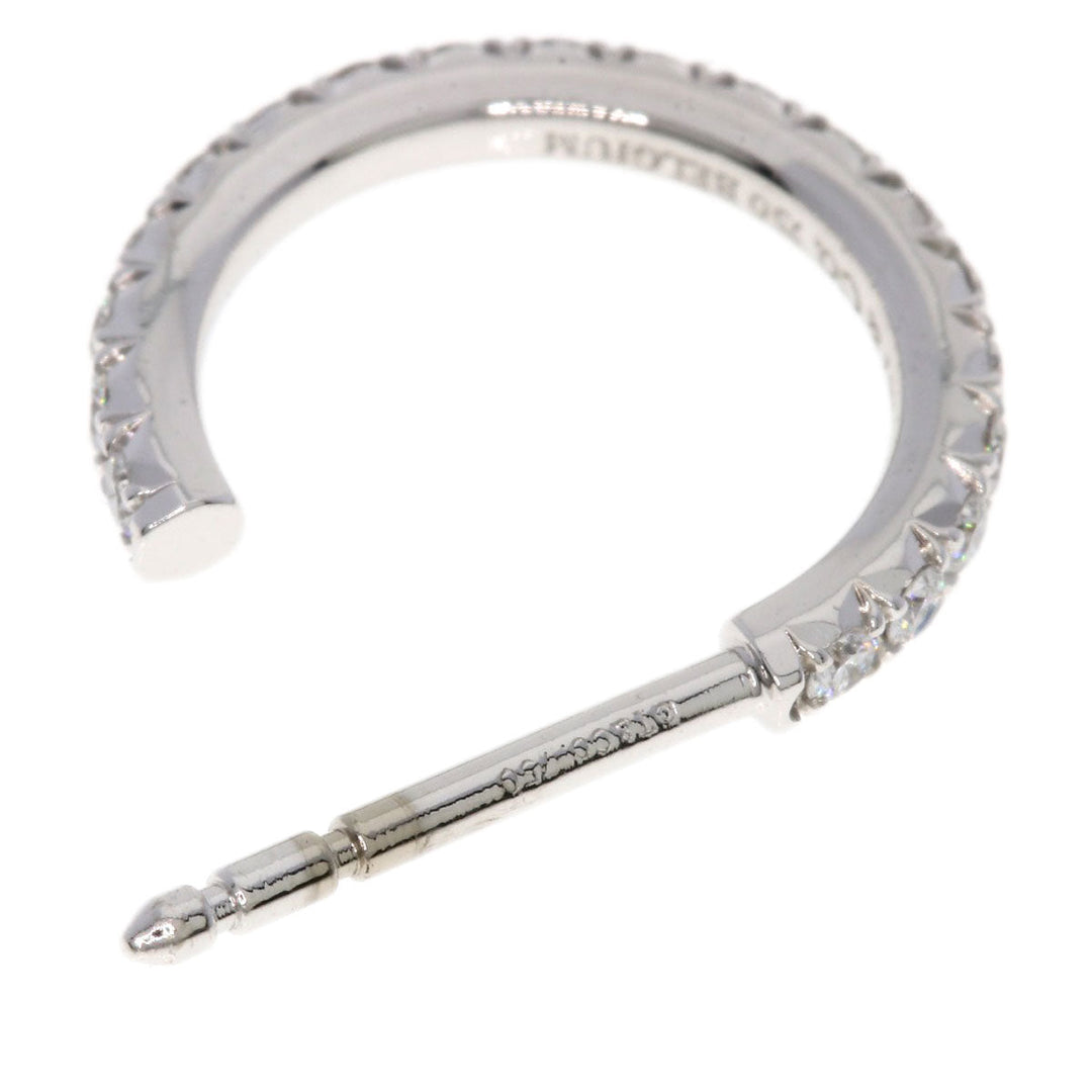 TIFFANY&Co. Pierce K18WG Silver Metro Hoop Small Diamond Women Used Authentic