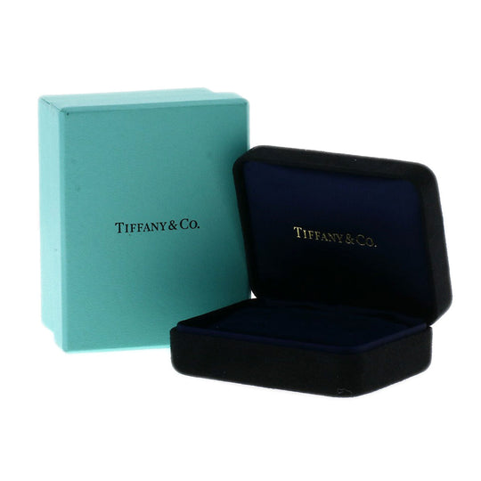 TIFFANY&Co. Pierce K18WG Silver Metro Hoop Small Diamond Women Used Authentic