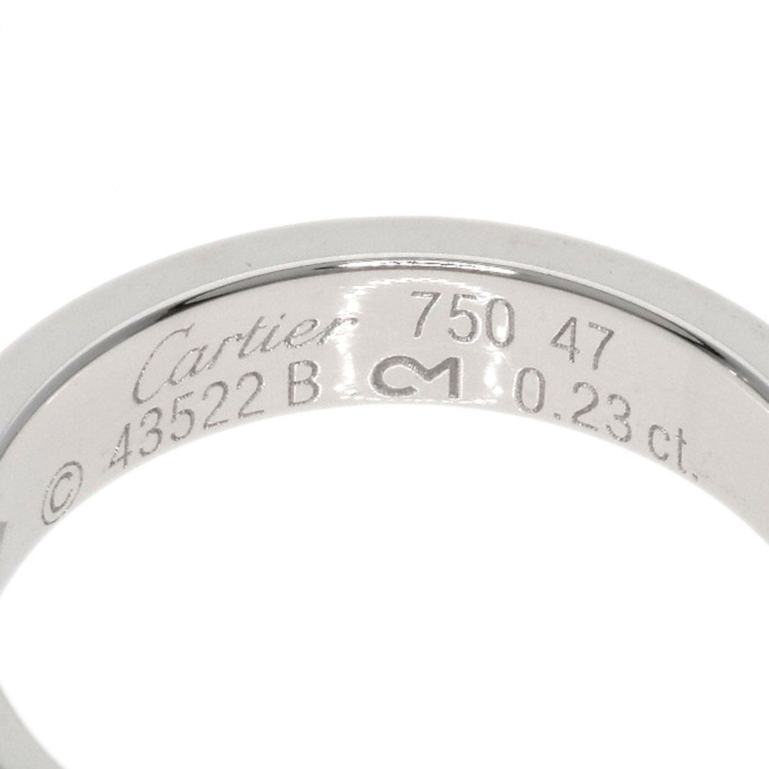 CARTIER Ring K18WG Silver Mini love ring Diamond #47 E-VS1-EX Women Used Authentic