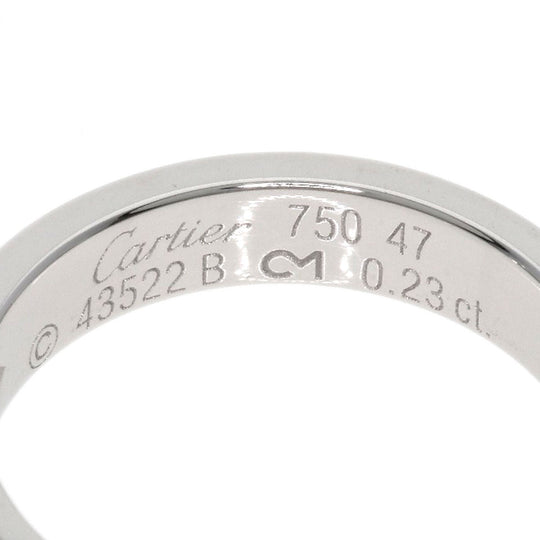 CARTIER Ring K18WG Silver Mini love ring Diamond #47 E-VS1-EX Women Used Authentic