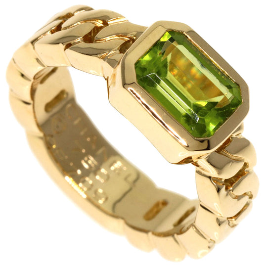 CHANEL Ring 18K Yellow Gold gold Matelasse Peridot Chain Women Used Authentic
