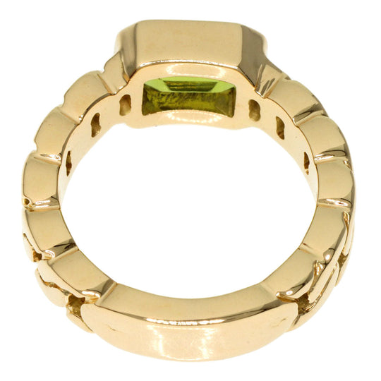 CHANEL Ring 18K Yellow Gold gold Matelasse Peridot Chain Women Used Authentic