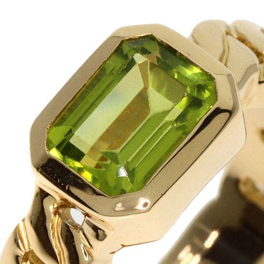 CHANEL Ring 18K Yellow Gold gold Matelasse Peridot Chain Women Used Authentic