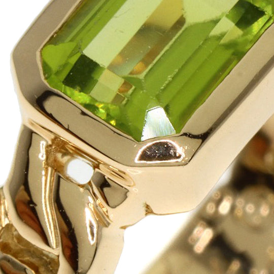 CHANEL Ring 18K Yellow Gold gold Matelasse Peridot Chain Women Used Authentic