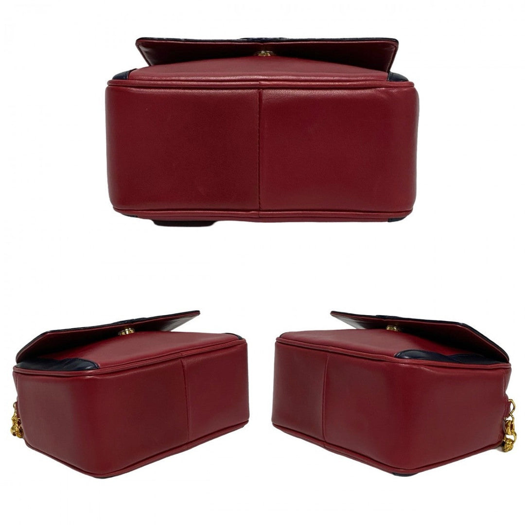 CHANEL Shoulder Bag lambskin Red