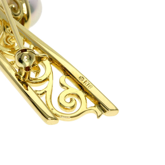 MIKIMOTO Brooch 18K Yellow Gold gold Akoya Pearl Diamond Women Used Authentic
