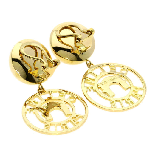 CELINE Earring 18K Yellow Gold gold triumphal arch motif Women Used Authentic