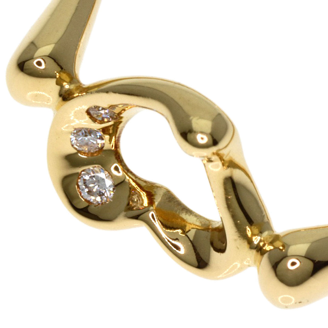 TIFFANY&Co. Ring 18K Yellow Gold gold Open Heart 3P Diamond Women Used Authentic
