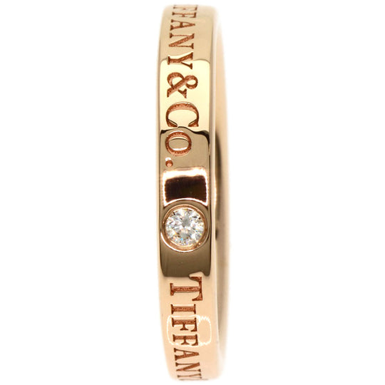 TIFFANY&Co. Ring 18K Pink Gold gold Flat Band 3P Diamond Women Used Authentic
