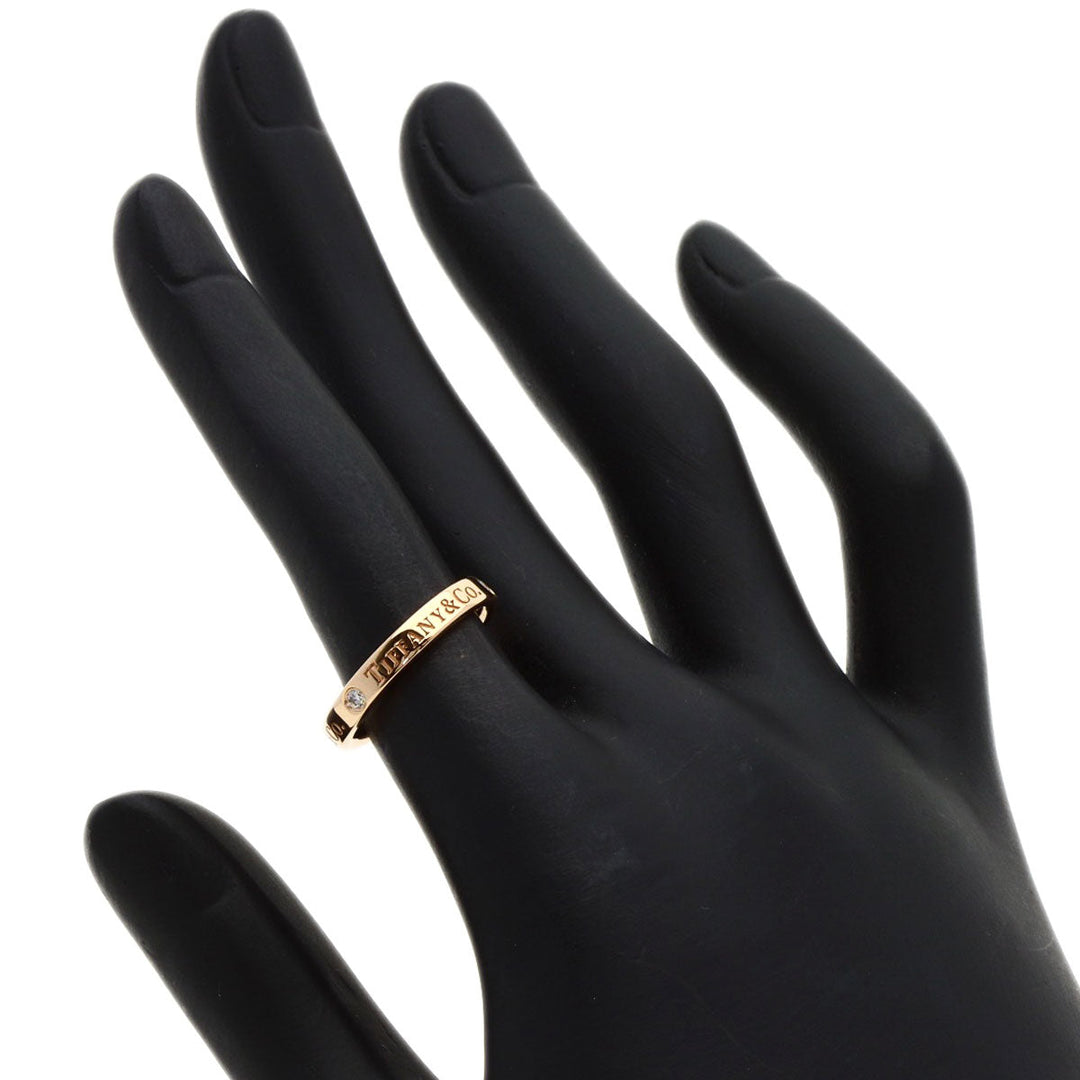 TIFFANY&Co. Ring 18K Pink Gold gold Flat Band 3P Diamond Women Used Authentic