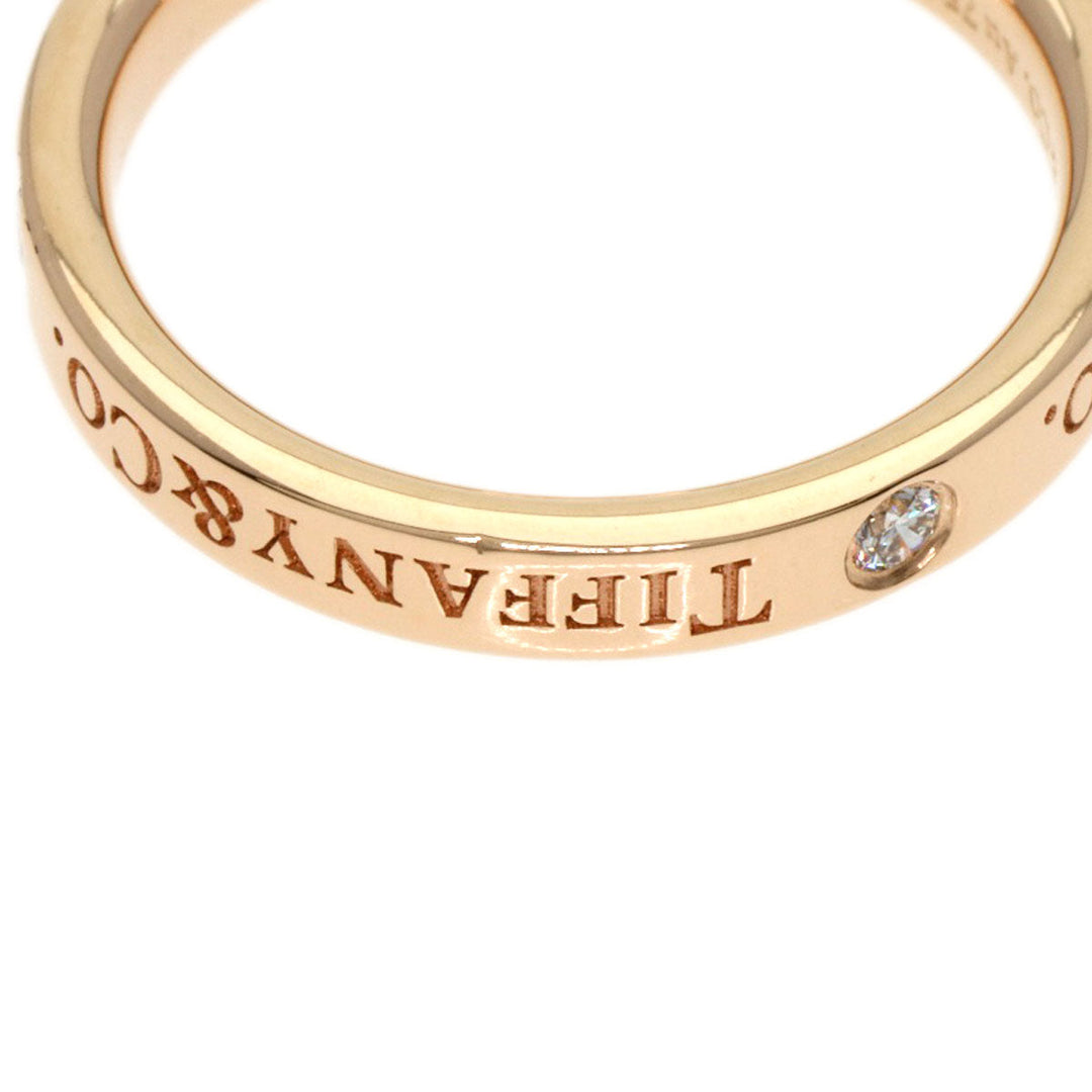 TIFFANY&Co. Ring 18K Pink Gold gold Flat Band 3P Diamond Women Used Authentic
