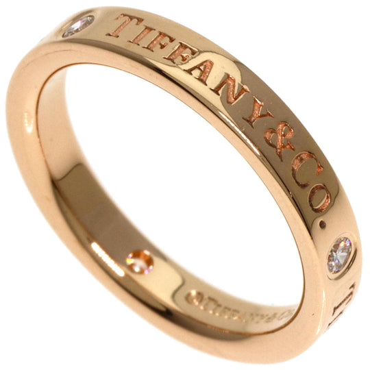 TIFFANY&Co. Ring 18K Pink Gold gold Flat Band 3P Diamond