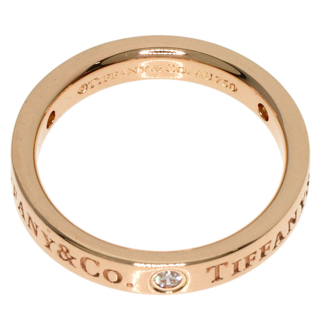 TIFFANY&Co. Ring 18K Pink Gold gold Flat Band 3P Diamond
