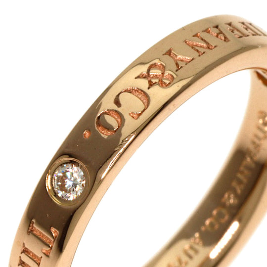 TIFFANY&Co. Ring 18K Pink Gold gold Flat Band 3P Diamond