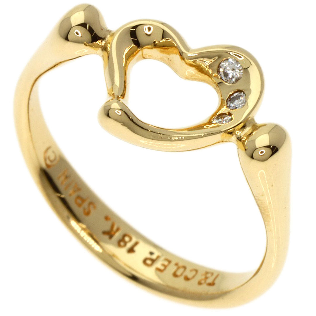 TIFFANY&Co. Ring 18K Yellow Gold gold Open Heart 3P Diamond