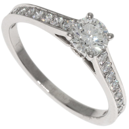CARTIER Ring PT950 Silver Solitaire Diamond #46