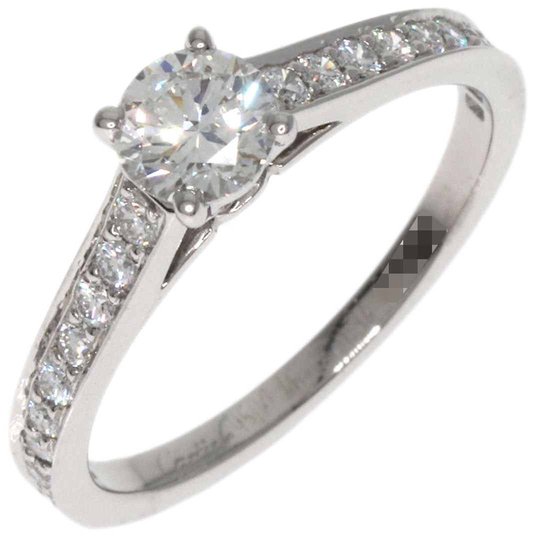 CARTIER Ring PT950 Silver Solitaire Diamond #46