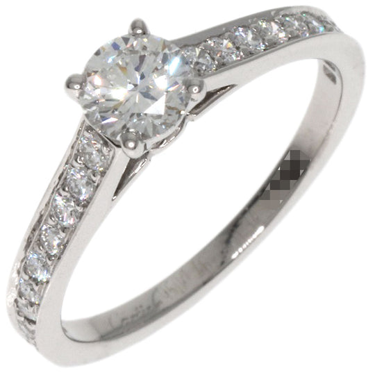 CARTIER Ring PT950 Silver Solitaire Diamond #46
