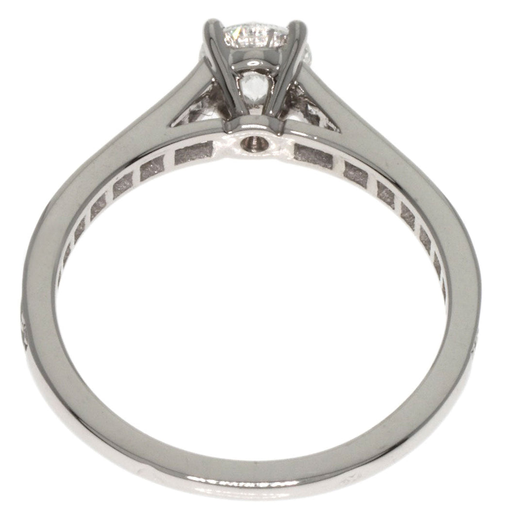 CARTIER Ring PT950 Silver Solitaire Diamond #46