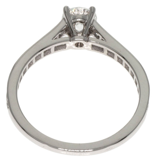 CARTIER Ring PT950 Silver Solitaire Diamond #46
