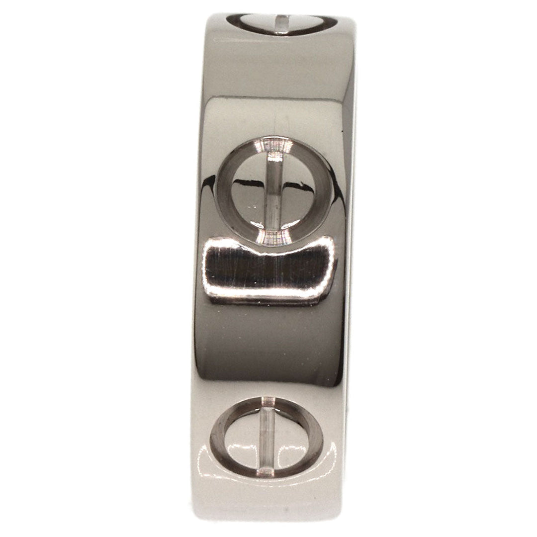 CARTIER Ring K18WG Silver Love Ring #49 Women Used Authentic