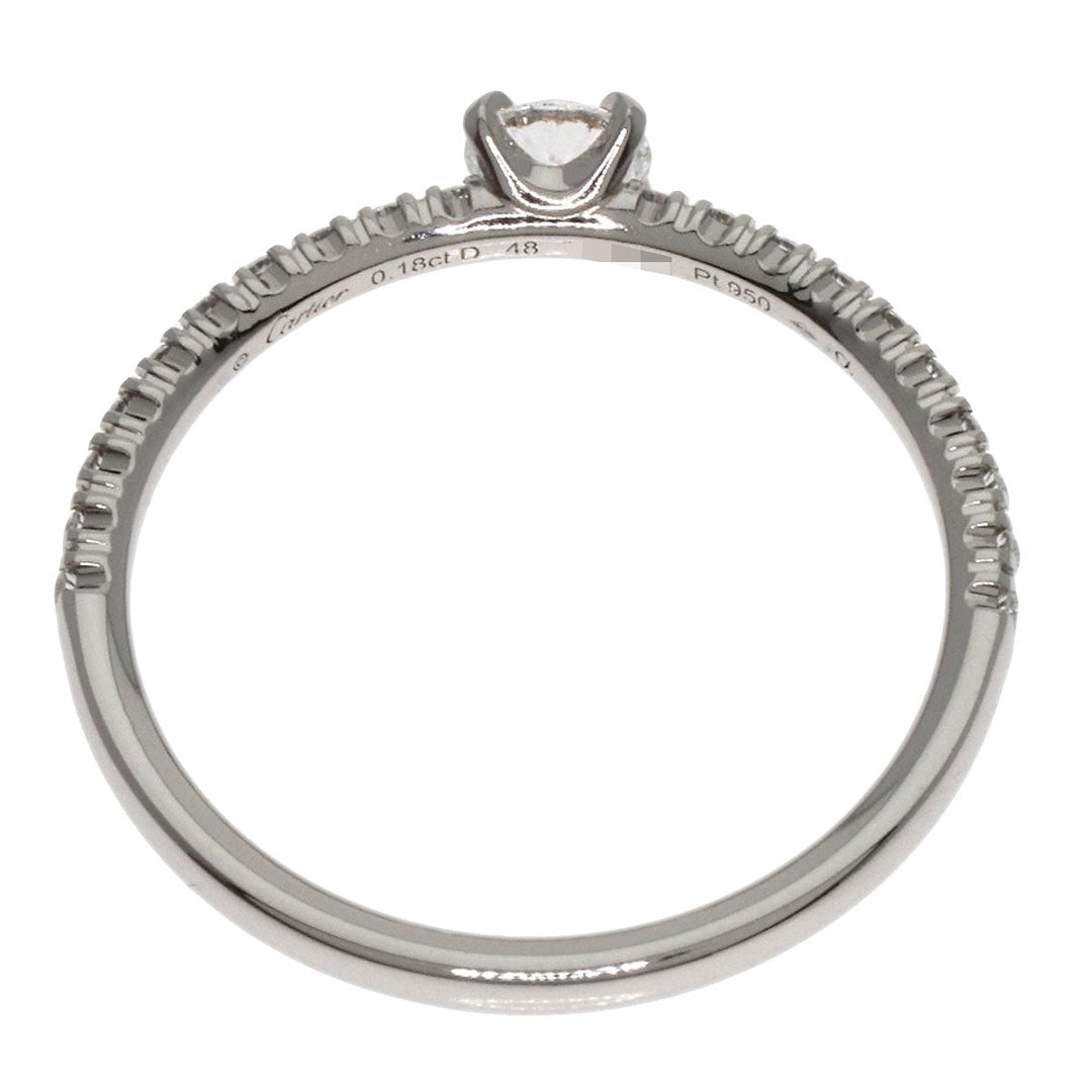 CARTIER Ring PT950 Silver Etincel de Cartier Solitaire #48