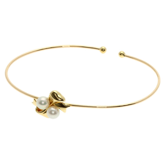 MIKIMOTO bracelet 18K Yellow Gold gold Pearl ribbon motif bangle
