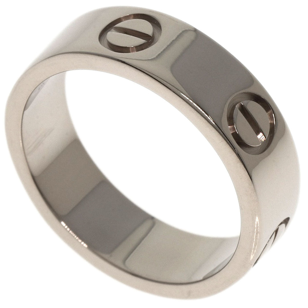CARTIER Ring K18WG Silver Love Ring #51 Women Used Authentic