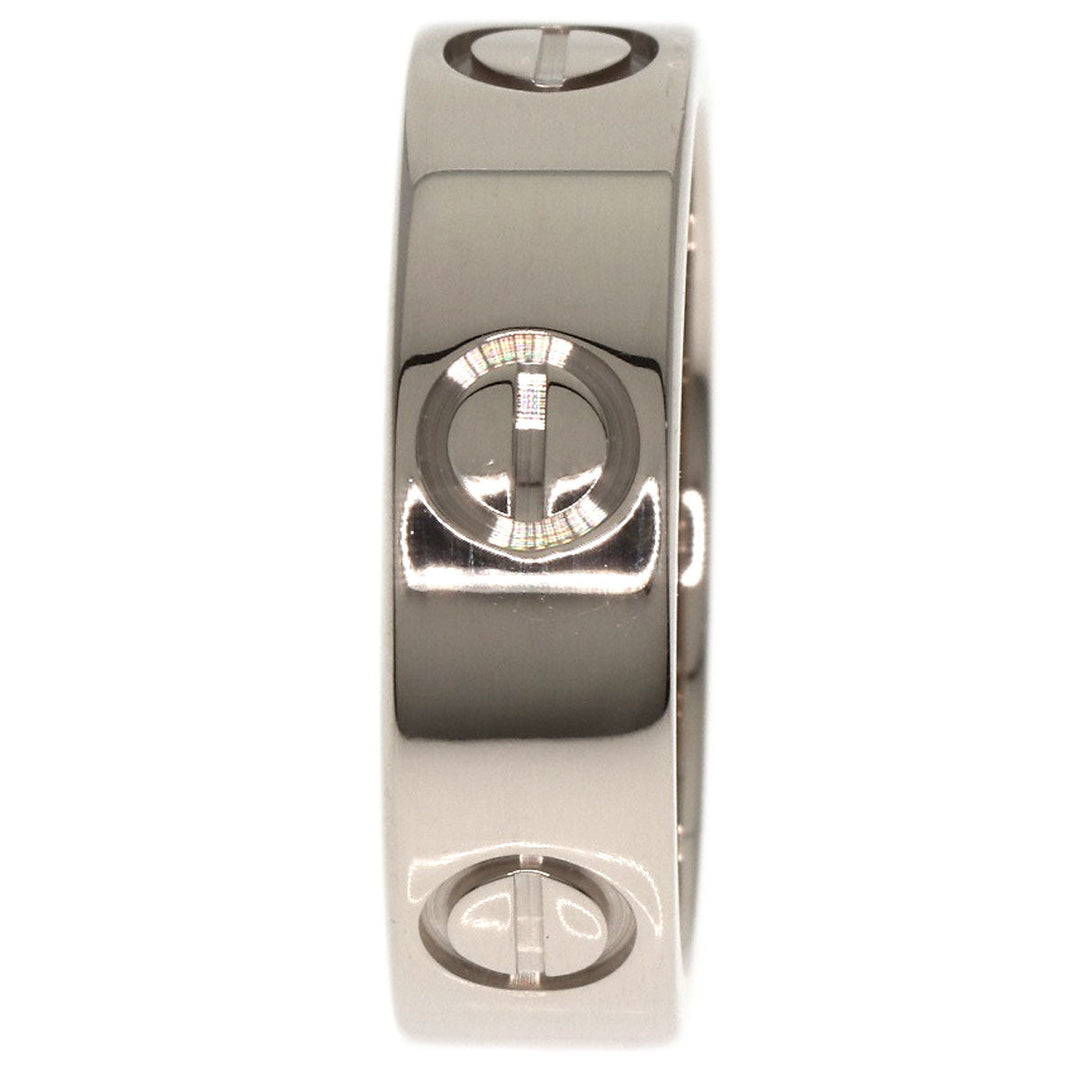 CARTIER Ring K18WG Silver Love Ring #51 Women Used Authentic