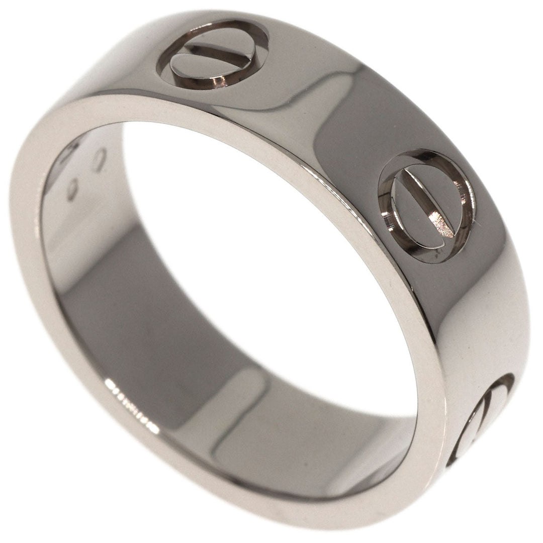 CARTIER Ring K18WG Silver Love Ring #49 Women Used Authentic