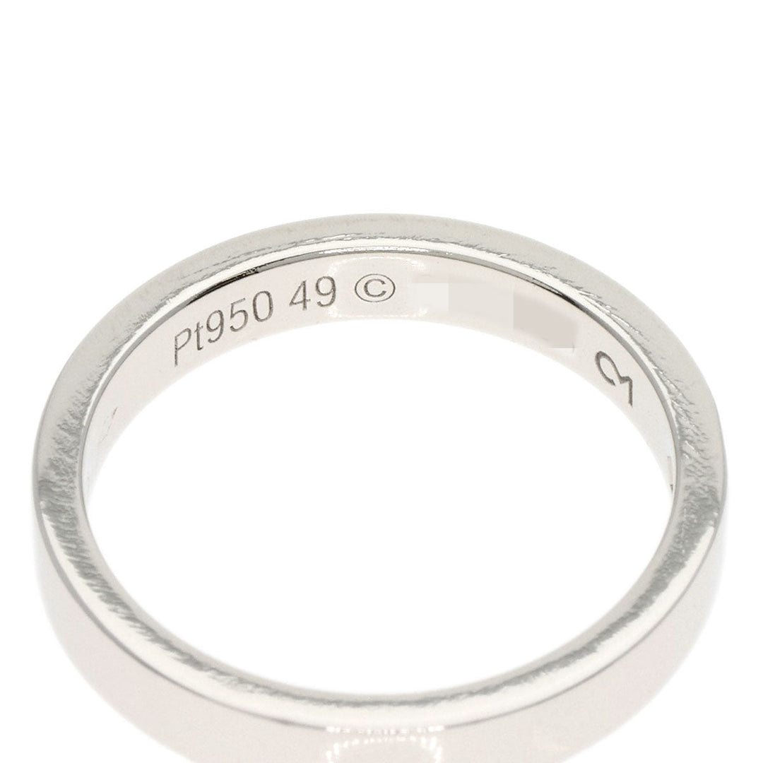 CARTIER Ring PT950 Silver Engraved 1P Diamond # 49 Women Used Authentic