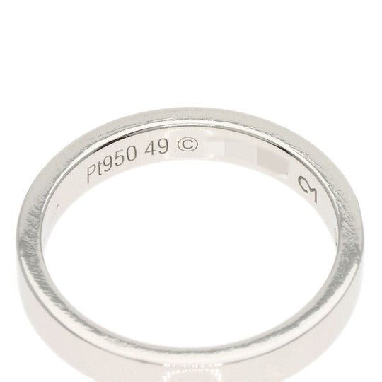 CARTIER Ring PT950 Silver Engraved 1P Diamond # 49 Women Used Authentic