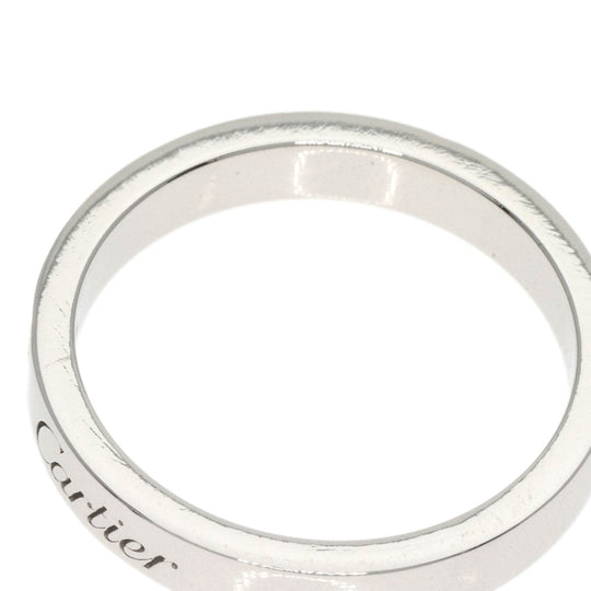 CARTIER Ring PT950 Silver Engraved 1P Diamond # 49 Women Used Authentic