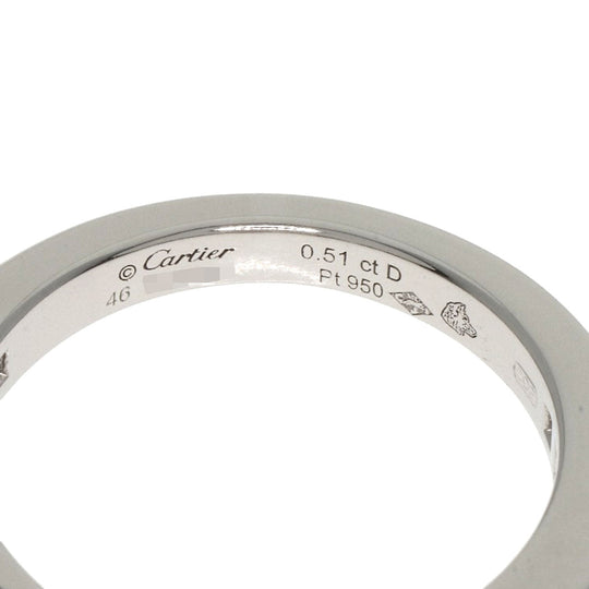 CARTIER Ring PT950 Silver Ballerina diamond # 46 Women Used Authentic