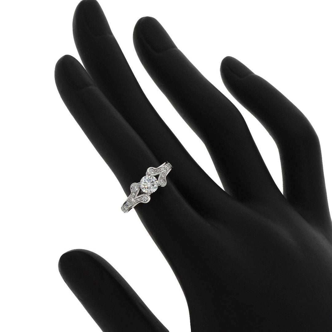 CARTIER Ring PT950 Silver Ballerina diamond # 46 Women Used Authentic