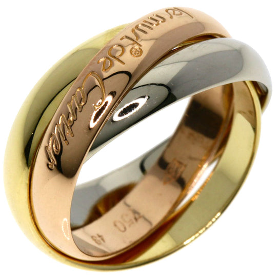 CARTIER Ring K18YG , K18WG , K18PG gold Trinity #49 Women Used Authentic
