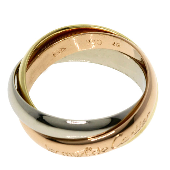 CARTIER Ring K18YG , K18WG , K18PG gold Trinity #49 Women Used Authentic