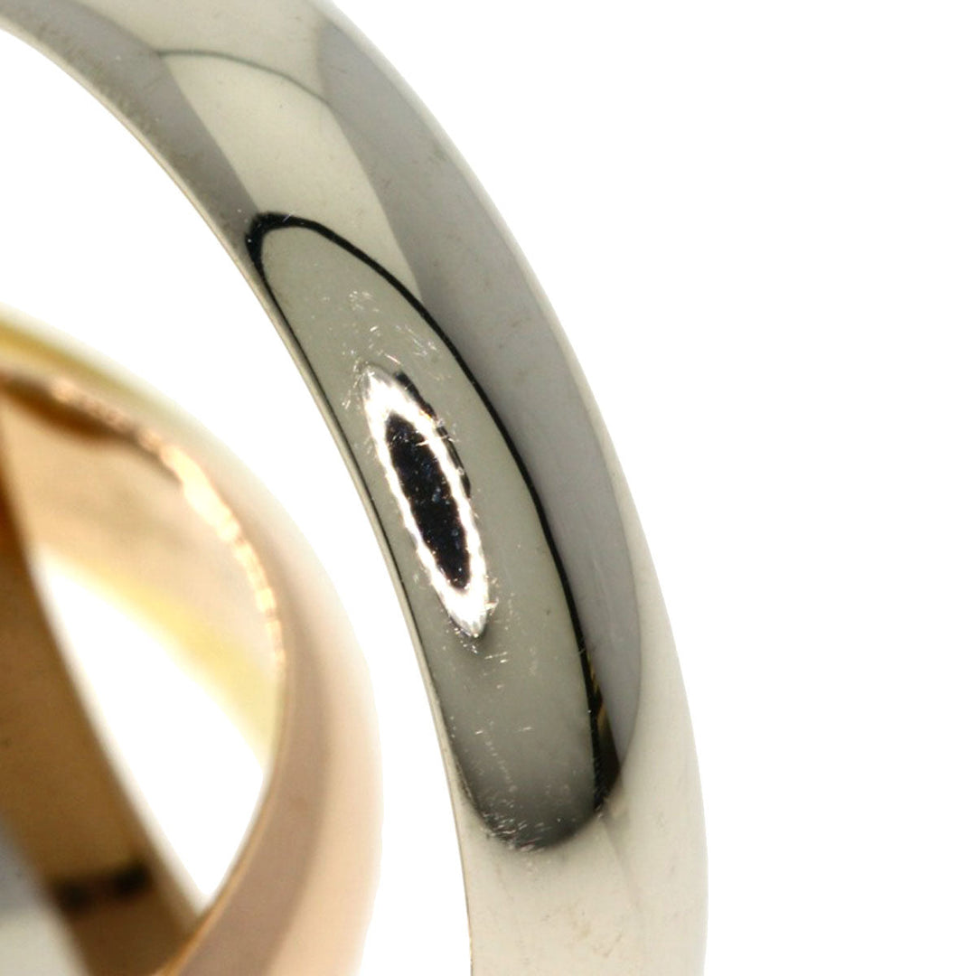 CARTIER Ring K18YG , K18WG , K18PG gold Trinity #49 Women Used Authentic