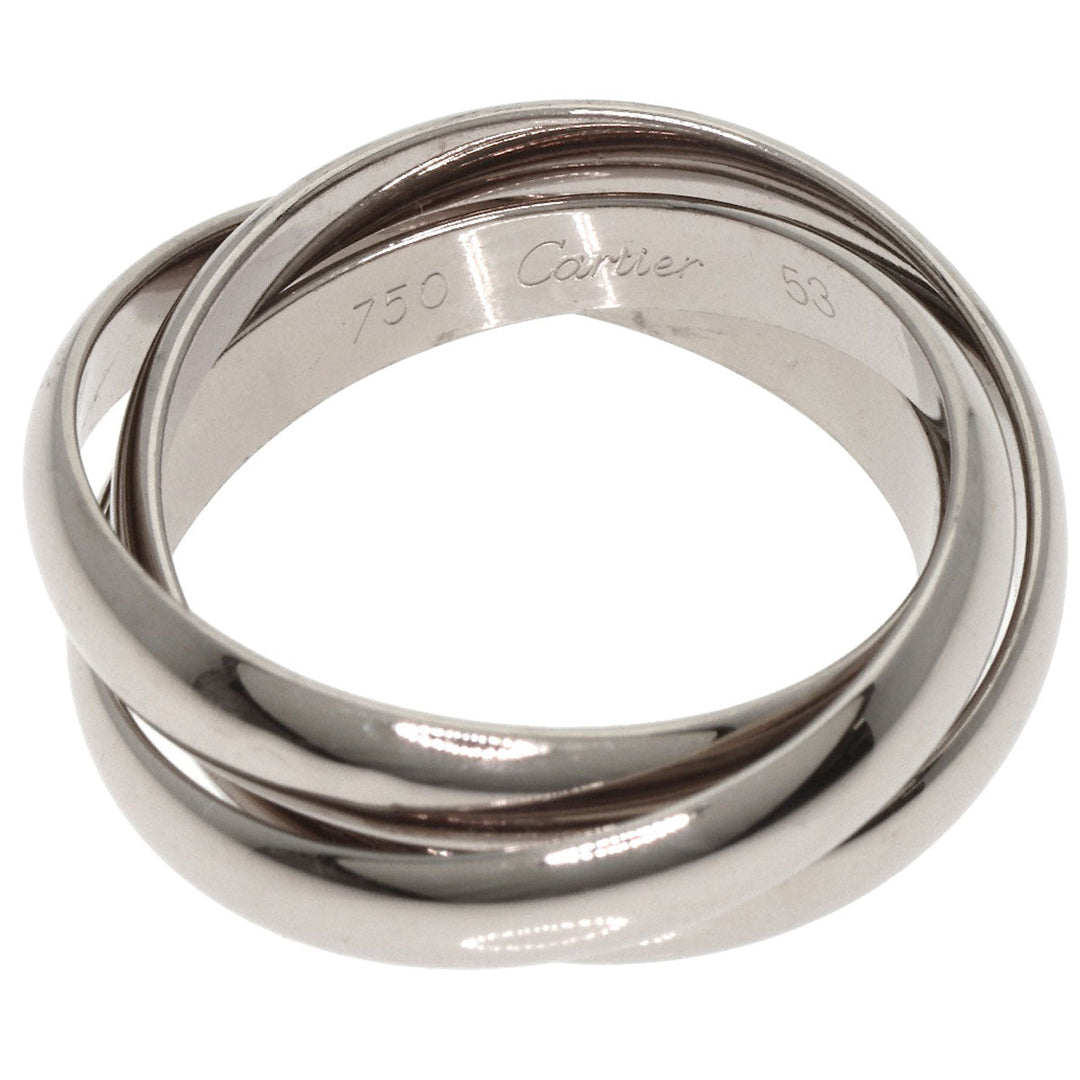 CARTIER Ring K18WG Silver Trinity #53 Women Used Authentic