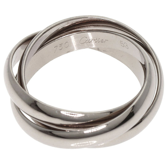 CARTIER Ring K18WG Silver Trinity #53 Women Used Authentic