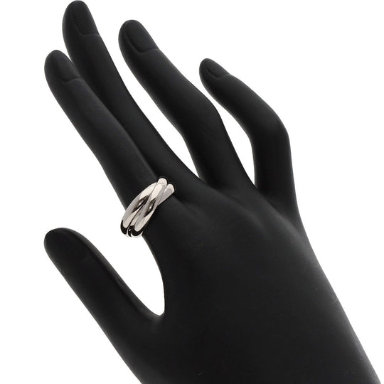 CARTIER Ring K18WG Silver Trinity #53 Women Used Authentic