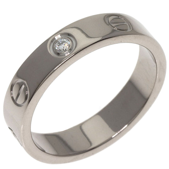CARTIER Ring K18WG Silver Mini love ring 1P Diamond #49 Women Used Authentic