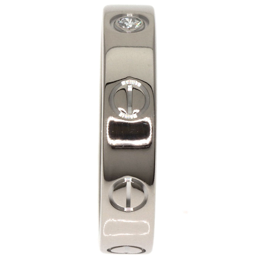 CARTIER Ring K18WG Silver Mini love ring 1P Diamond #49 Women Used Authentic