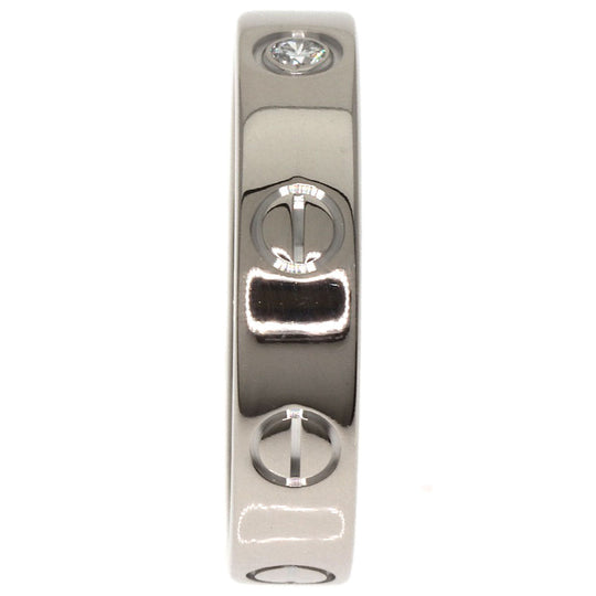 CARTIER Ring K18WG Silver Mini love ring 1P Diamond #49 Women Used Authentic